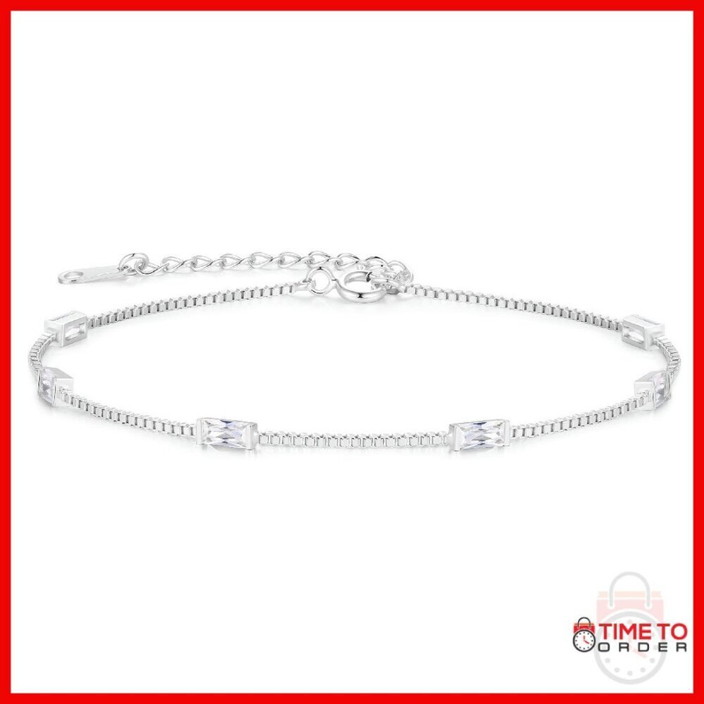 Sterling Silver Birthstone Charm Bracelet Adjustable 925 Silver